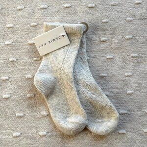 NWT Jamie Kay Cable Weave Ankle Sock - Oatmeal 2-4Y